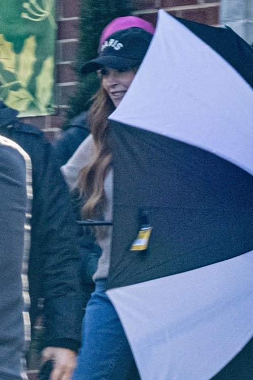 Lindsay Lohan on Set of Our Little Secret in Atlanta, January 2024