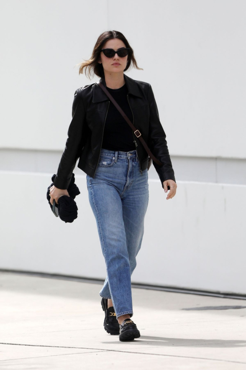 Lucy Hale in Denim and Leather Out in West Hollywood, February 2024 1