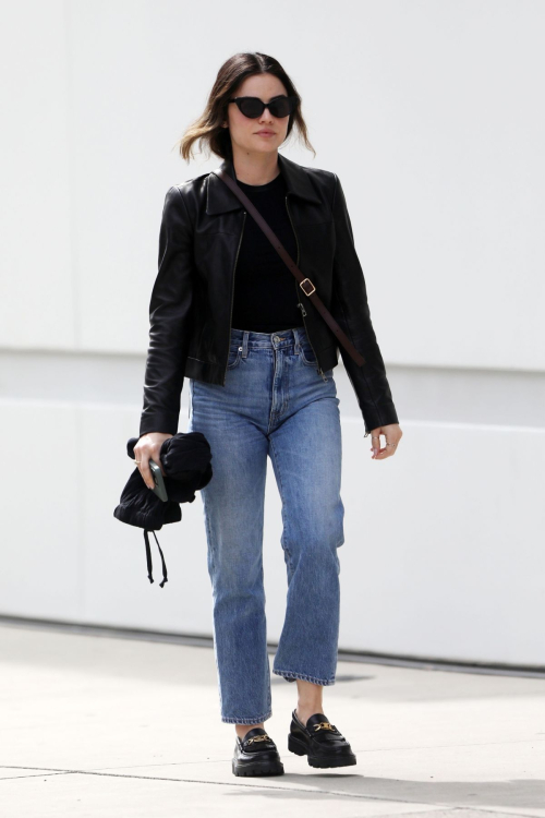 Lucy Hale in Denim and Leather Out in West Hollywood, February 2024 2