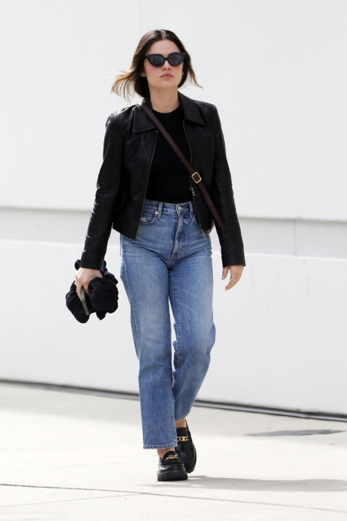 Lucy Hale in Denim and Leather Out in West Hollywood, February 2024 6