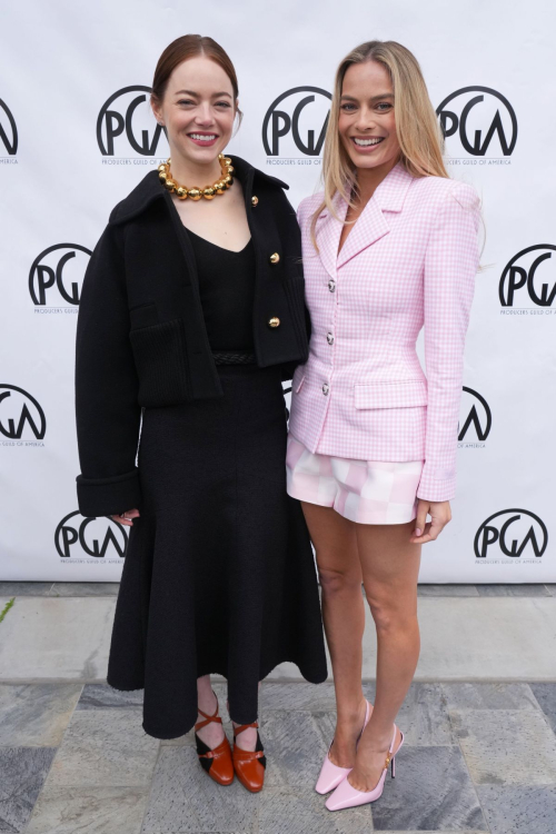 Margot Robbie and Emma Stone at Producers Guild Awards Breakfast, February 2024 1