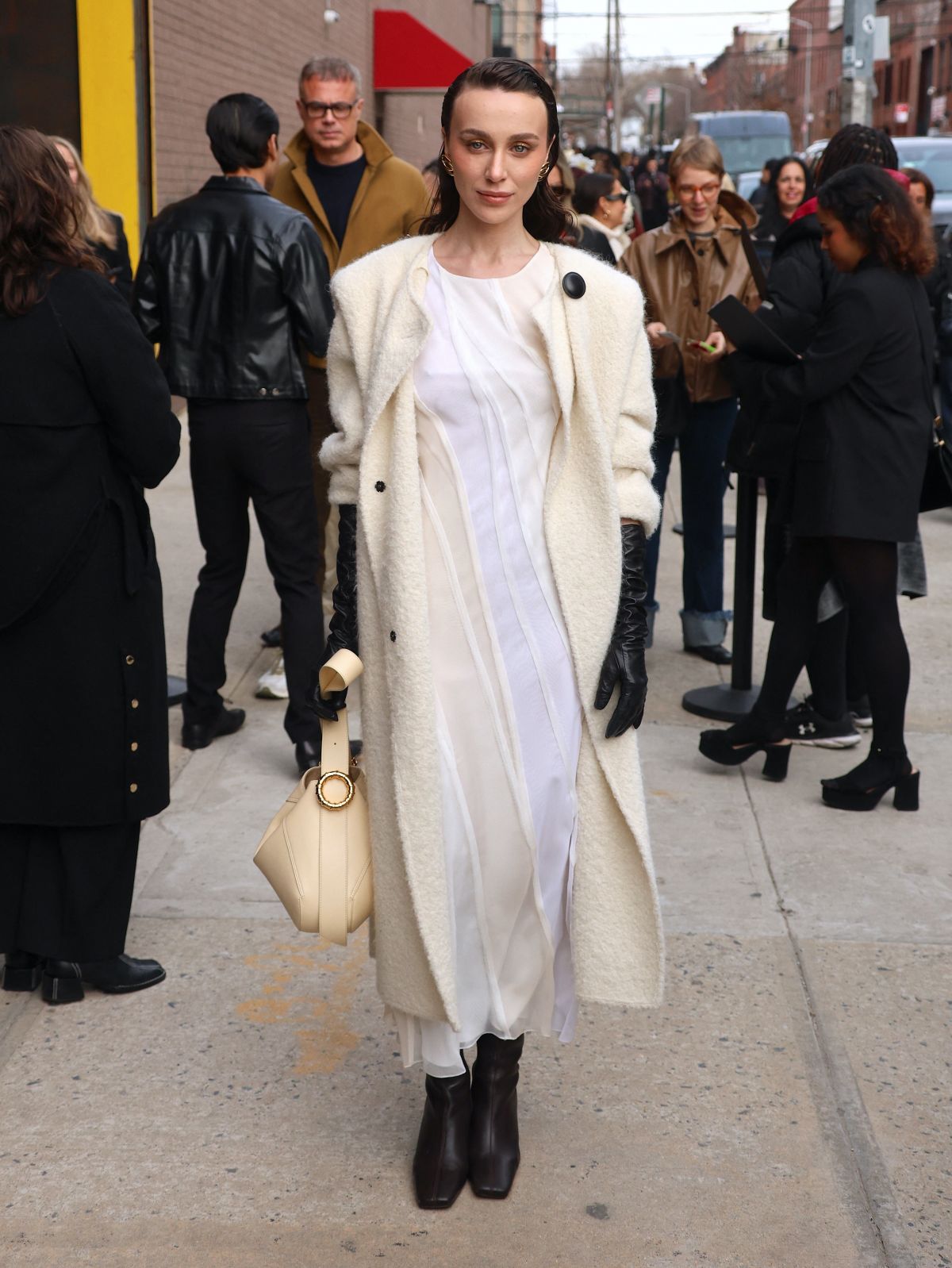 Mary Leest Arrives at Jason Wu Show at NYFW, February 2024