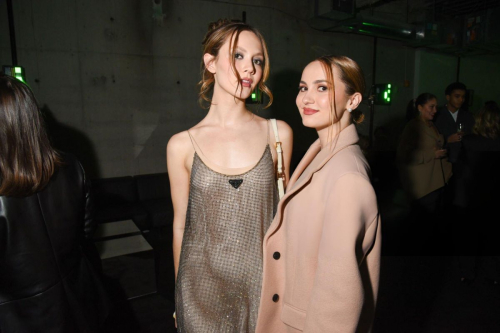 Maude and Iris Apatow at Prada Beauty Party in New York, February 2024 2