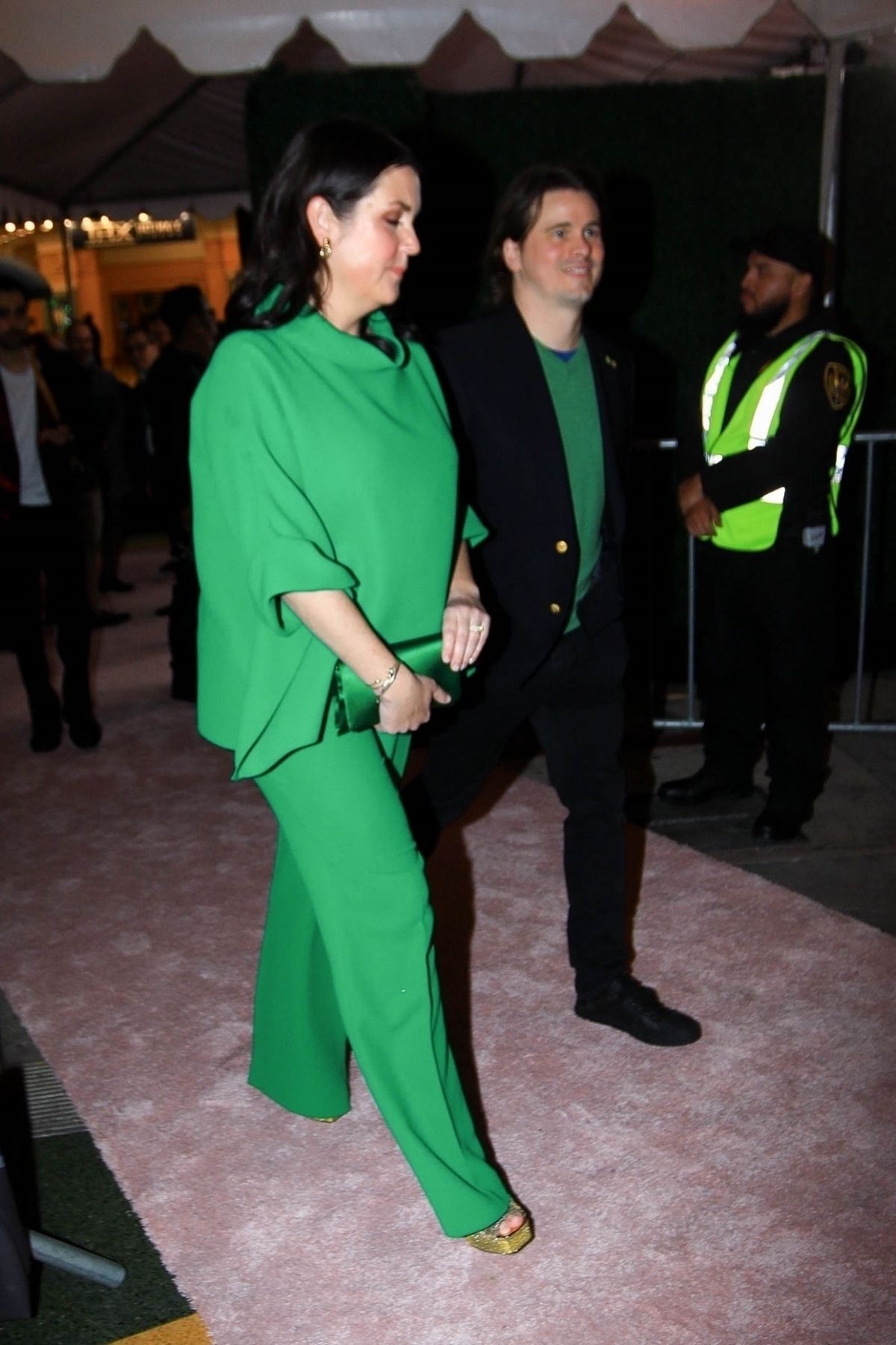 Melanie Lynskey and Jason Ritter Arriving at Lola Premiere in Los Angeles, February 2024