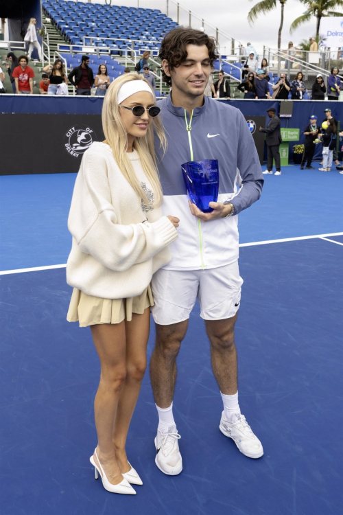 Morgan Riddle Poses with Taylor Fritz After 2024 Delray Beach Open, February 2024 5