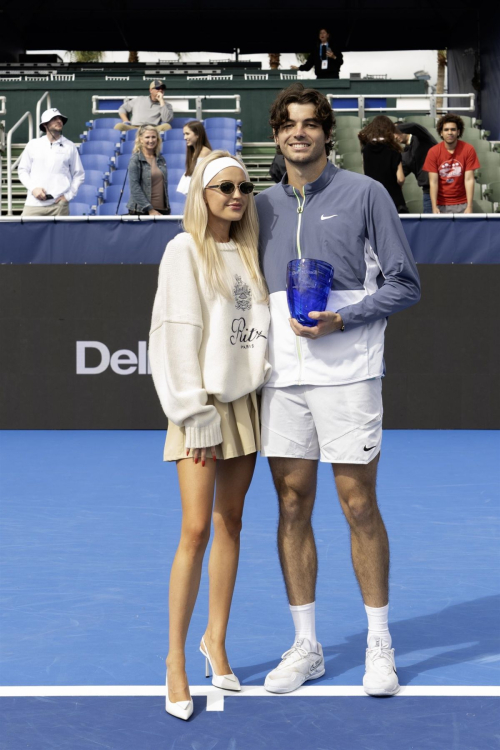 Morgan Riddle Poses with Taylor Fritz After 2024 Delray Beach Open, February 2024 6