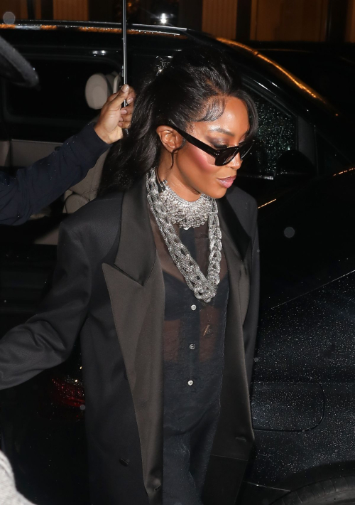 Naomi Campbell Arrives at Hugo Boss LFW Party in Mayfair, February 2024