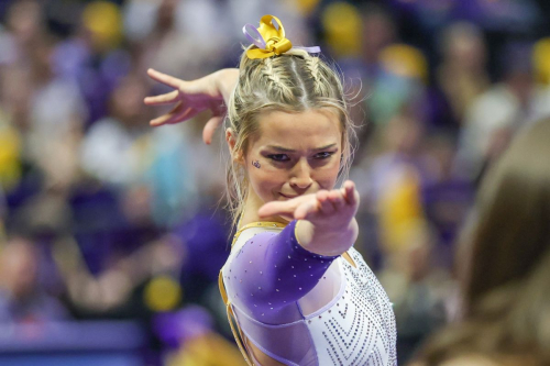 Olivia Dunne at Arkansas vs LSU Gymnastics Meet in Baton Rouge, February 2024 1