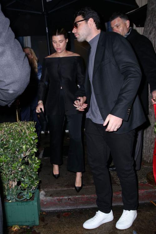 Pregnant Sofia Richie and Elliot Grainge Leaving Warner Bros Music Pre-Grammy Party, February 2024