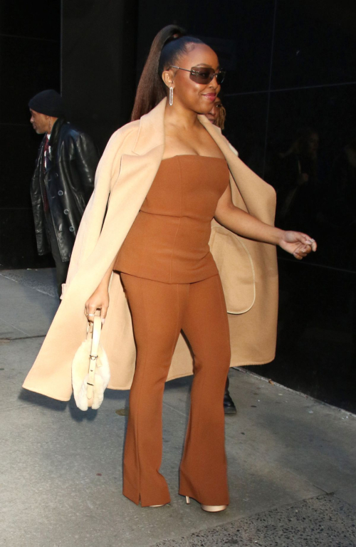 Quinta Brunson Leaving Good Morning America in New York, February 2024