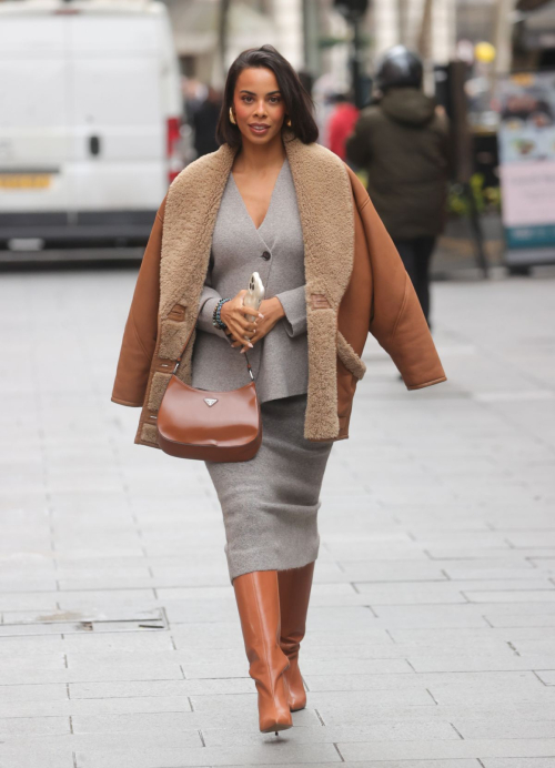 Rochelle Humes Arrives at Global Offices in London, February 2024 4