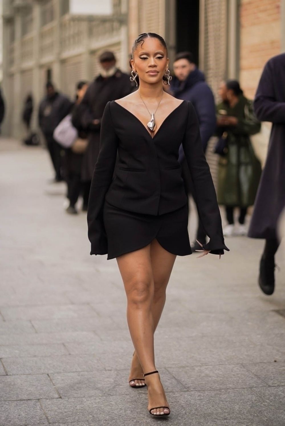 Saweetie Arrives at Courreges Fashion Show at Paris Fashion Week, February 2024