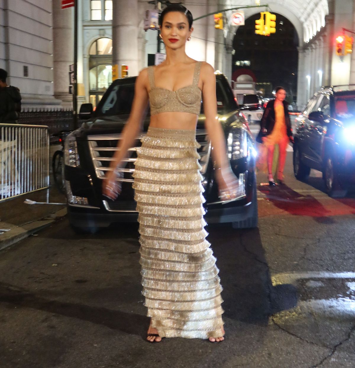 Sharina Gutierrez Arrives at PatBo Show at New York Fashion Week, February 2024