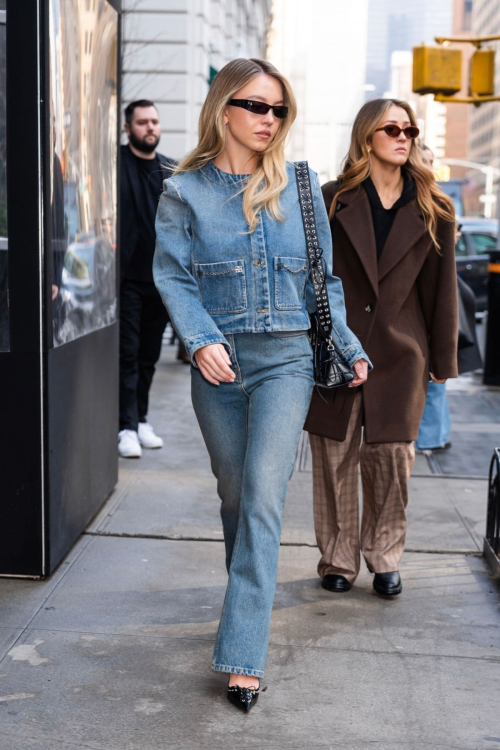 Sydney Sweeney in Double Denim Out and About in New York, February 2024 4