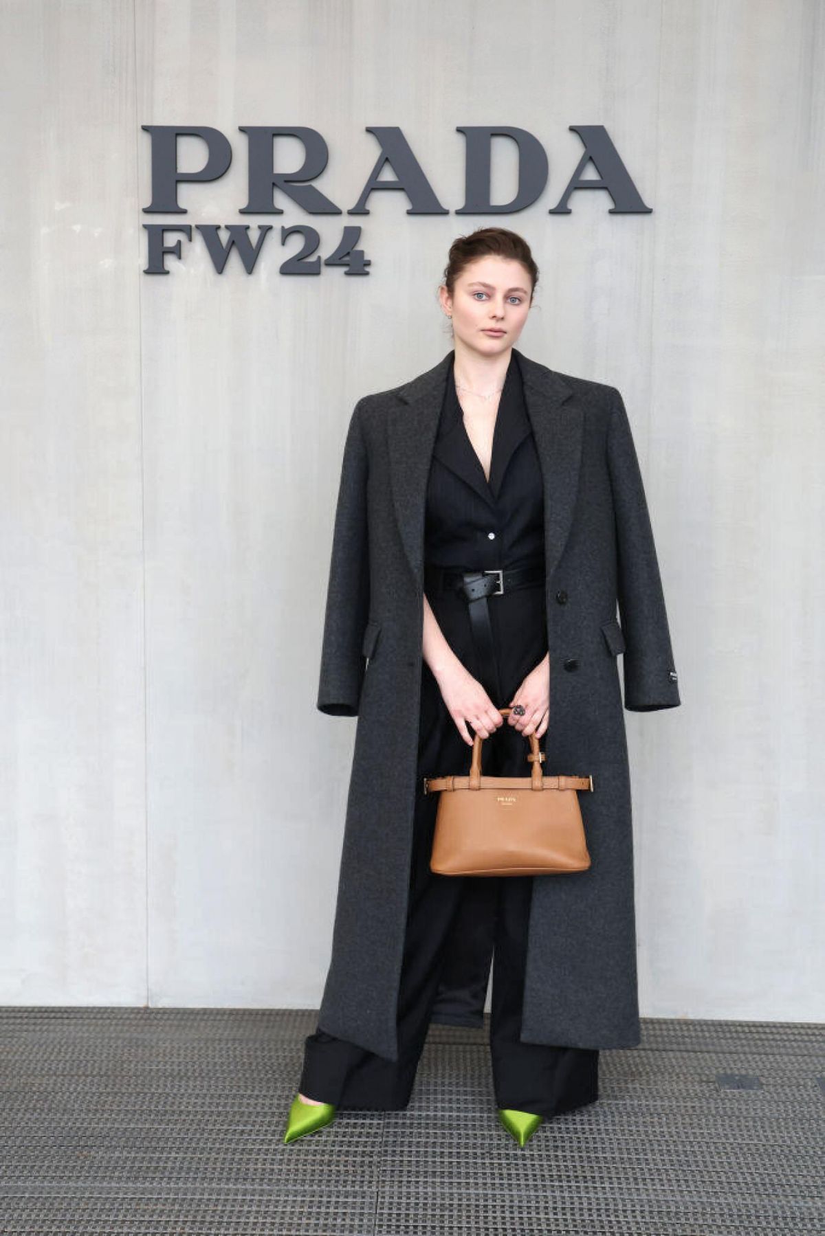 Thomasin McKenzie at Prada Fall/Winter 2024 Womenswear Fashion Show Milan, February 2024