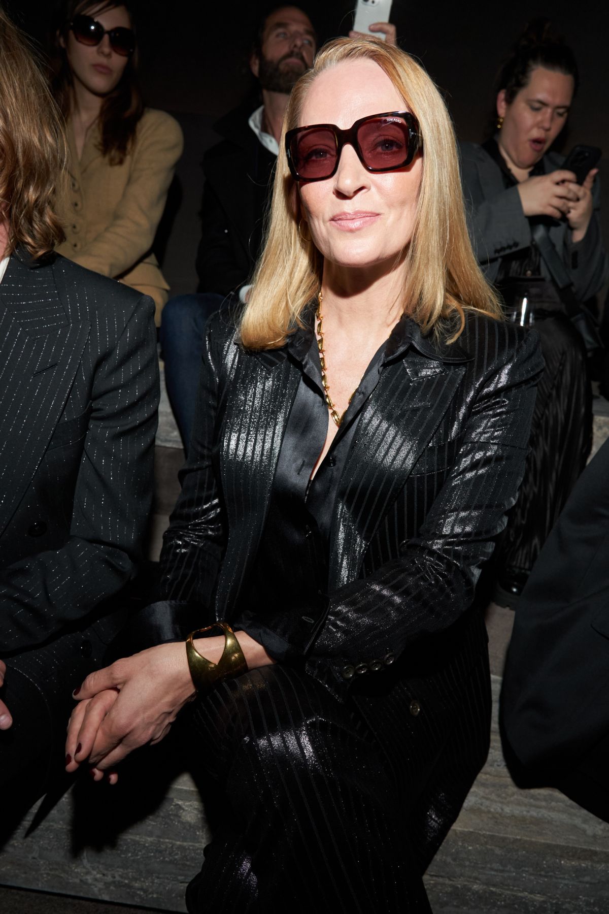 Uma Thurman at Tom Ford Fashion Show, February 2024