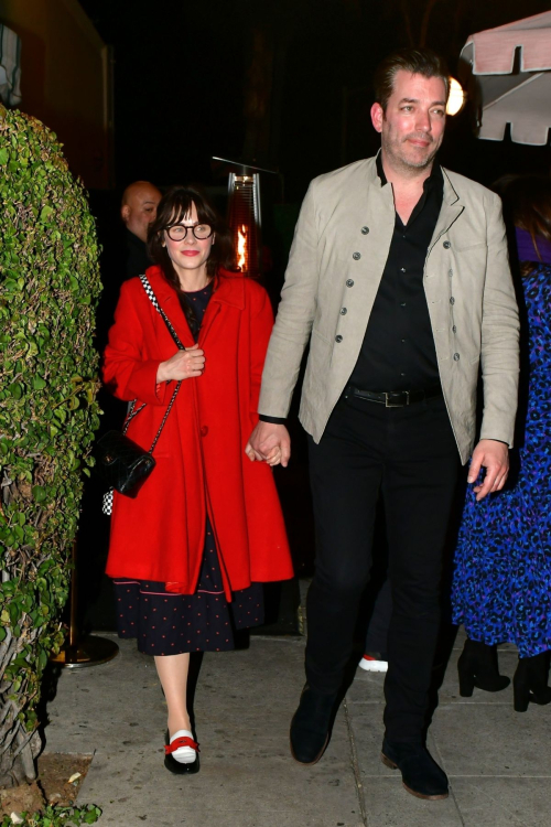 Zooey Deschanel and Jonathan Scott Leave Event in West Hollywood, February 2024 3