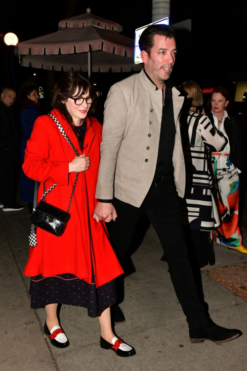 Zooey Deschanel and Jonathan Scott Leave Event in West Hollywood, February 2024 6