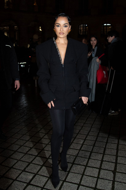 Amina Muaddi at Schiaparelli Show Paris Fashion Week, February 2024