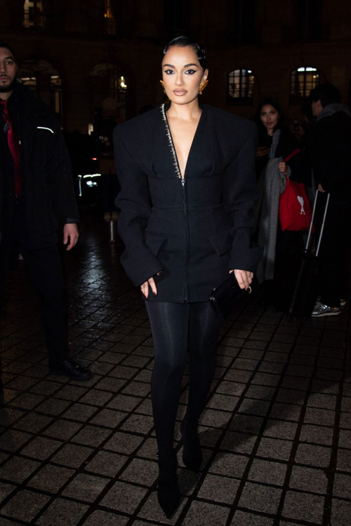 Amina Muaddi at Schiaparelli Show Paris Fashion Week, February 2024 1