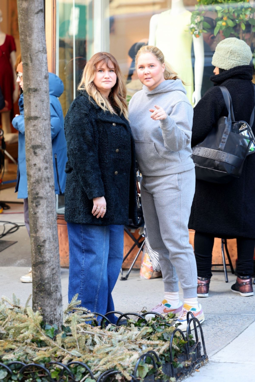 Amy Schumer and Jillian Bell on the Set of Kind of Pregnant in New York, March 2024 4