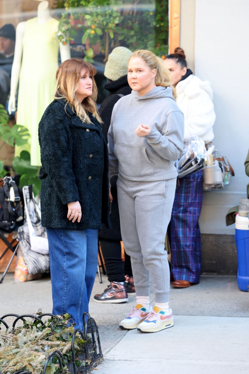 Amy Schumer and Jillian Bell on the Set of Kind of Pregnant in New York, March 2024 5