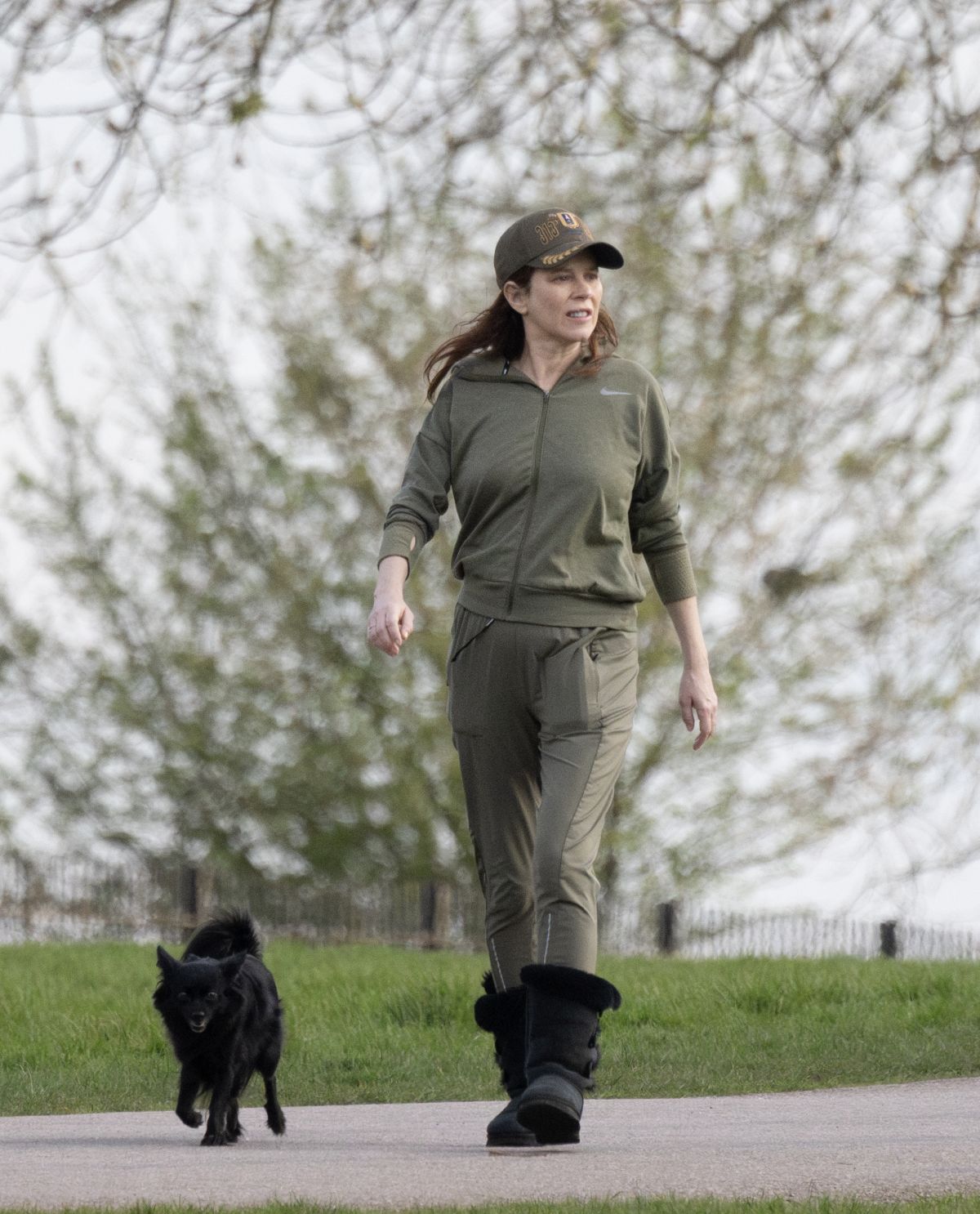 Anna Friel Out with Dog and Friend at Windsor Castle, March 2024