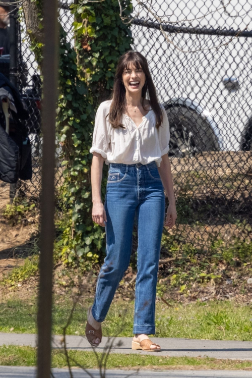 Anne Hathaway on Set of Flowervale Street, March 2024 1