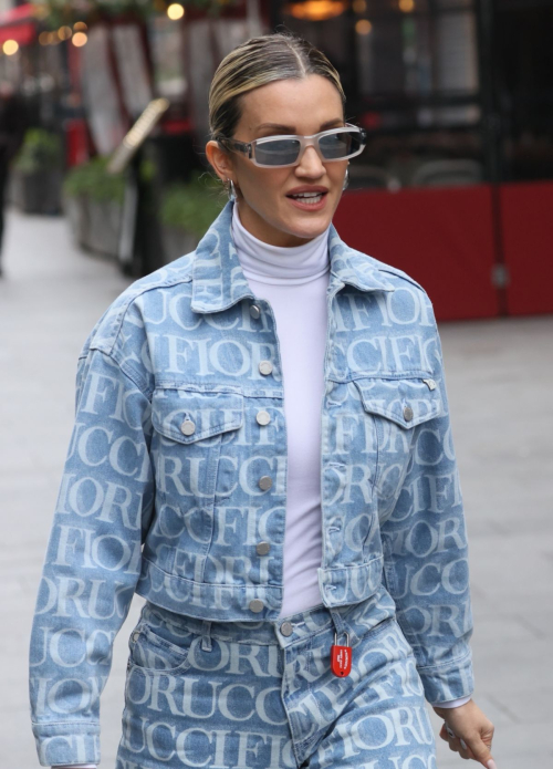 Ashley Roberts in Double Denim Arrives at Heart Radio in London, March 2024 3