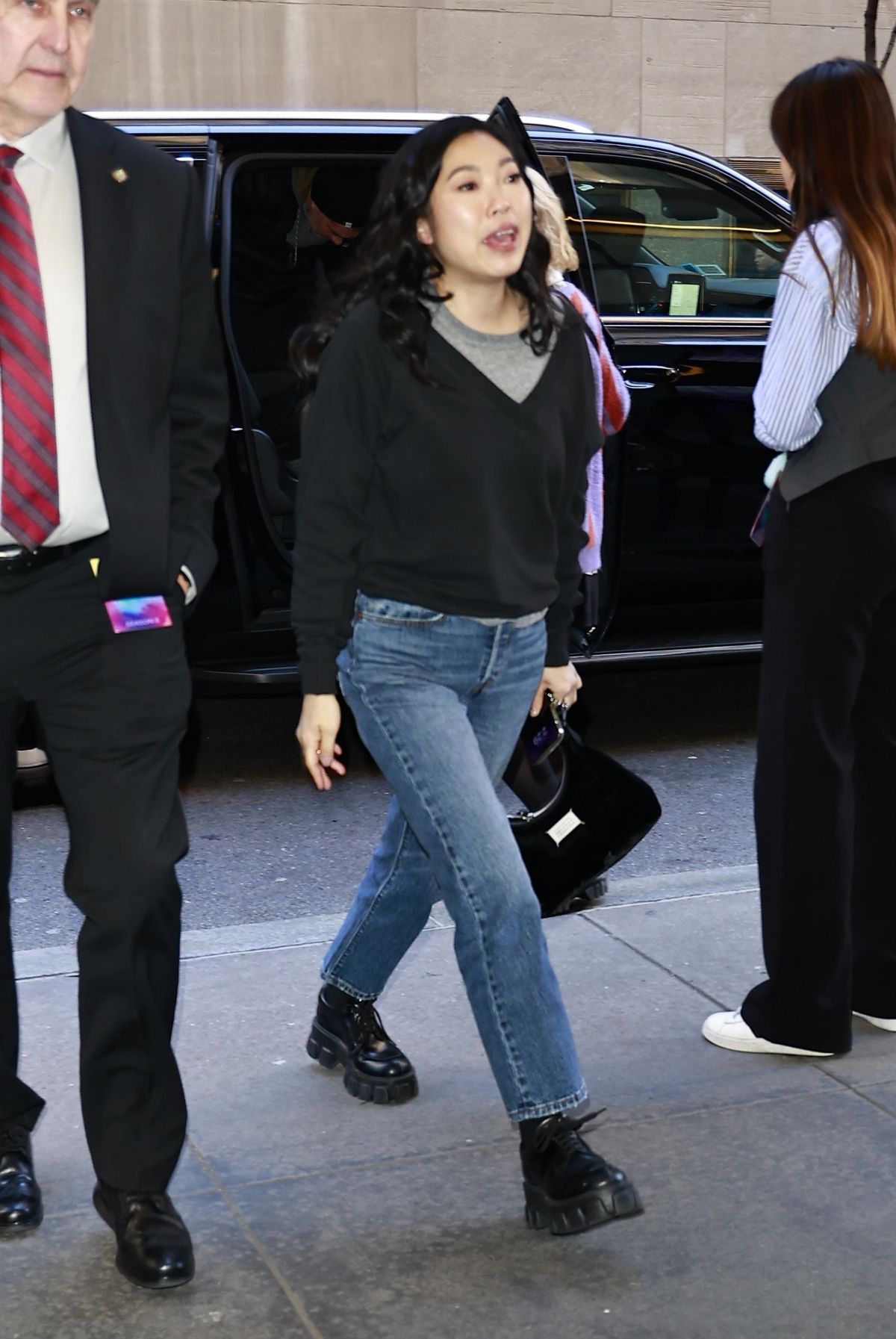 Awkwafina Arrives at NBC Studios in New York, March 2024