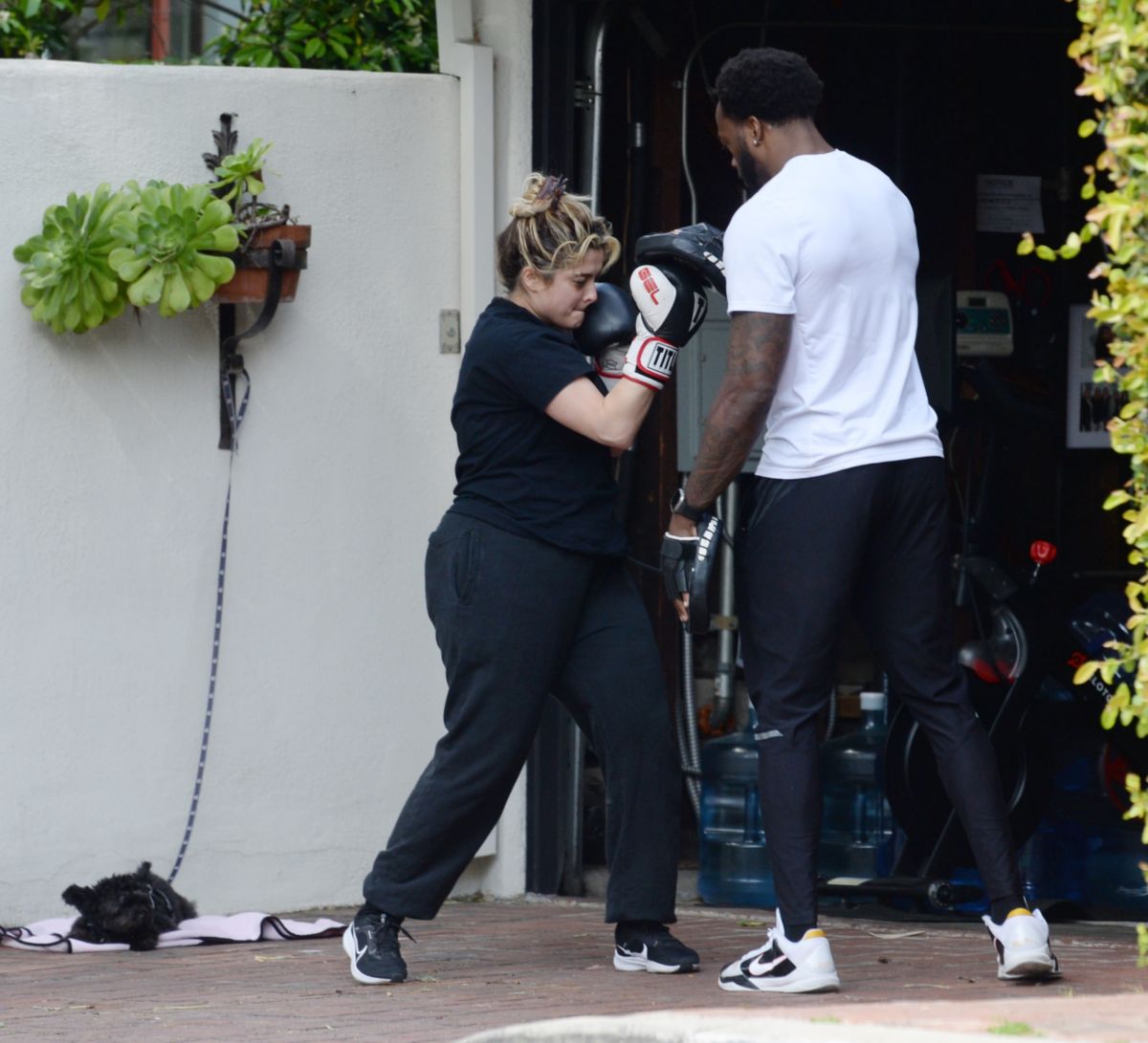 Bebe Rexha Shows off Boxing Skills with Trainer Los Angeles, March 2024