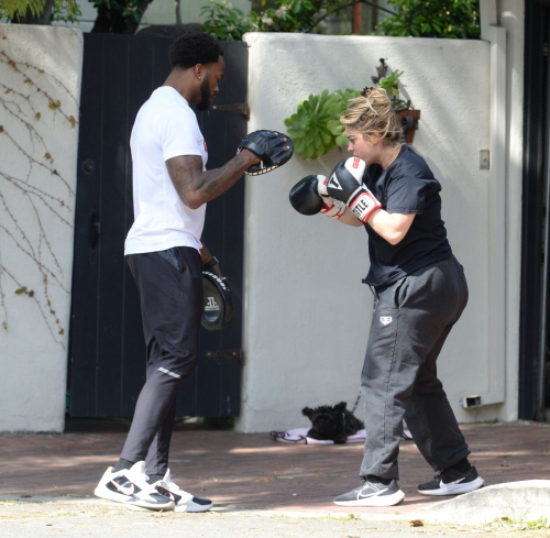 Bebe Rexha Shows off Boxing Skills with Trainer Los Angeles, March 2024 9