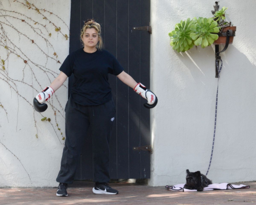 Bebe Rexha Shows off Boxing Skills with Trainer Los Angeles, March 2024 7