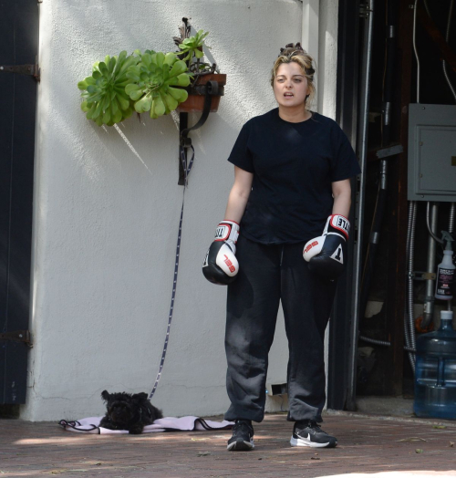 Bebe Rexha Shows off Boxing Skills with Trainer Los Angeles, March 2024 8