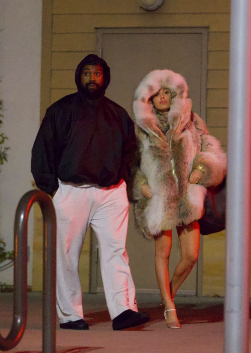 Bianca Censori and Kanye West Leaving Movie Theater Los Angeles