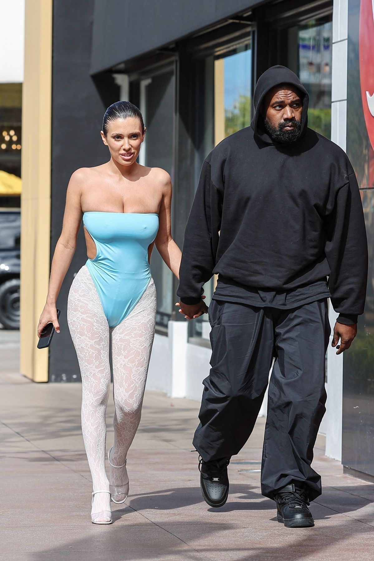 Bianca Censori and Kanye West on a Movie Date at The Grove for Dune 2 in Los Angeles, March 2024