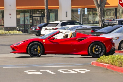 Blac Chyna Driving Red Ferrari Convertible in Calabasas, March 2024 3