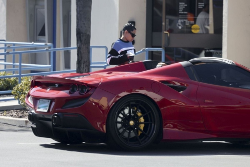 Blac Chyna Driving Red Ferrari Convertible in Calabasas, March 2024 4