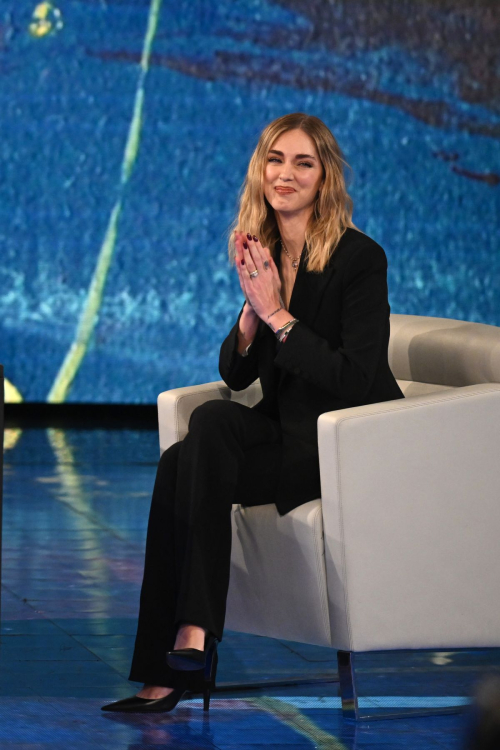 Chiara Ferragni at Che Tempo Che Fa Show in Milan, March 2024