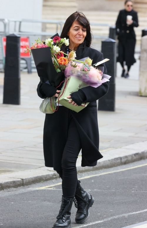 Claudia Winkleman Leaves BBC Radio Show in London, March 2024