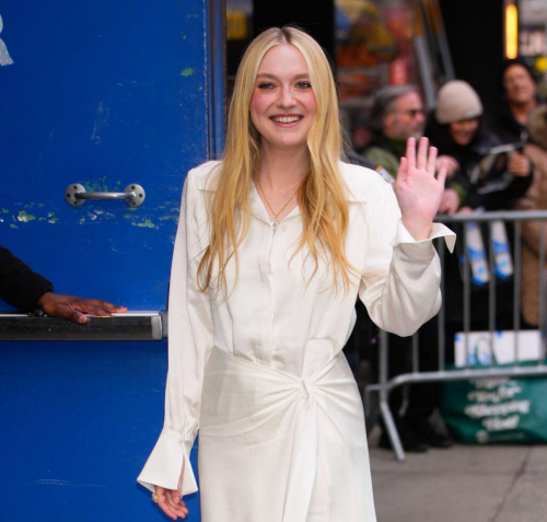 Dakota Fanning Arrives at Good Morning America in New York, March 2024 1