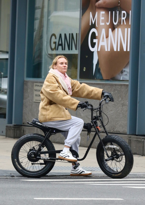 Diane Kruger Rides Ger Electric Bike in New York, March 2024 2