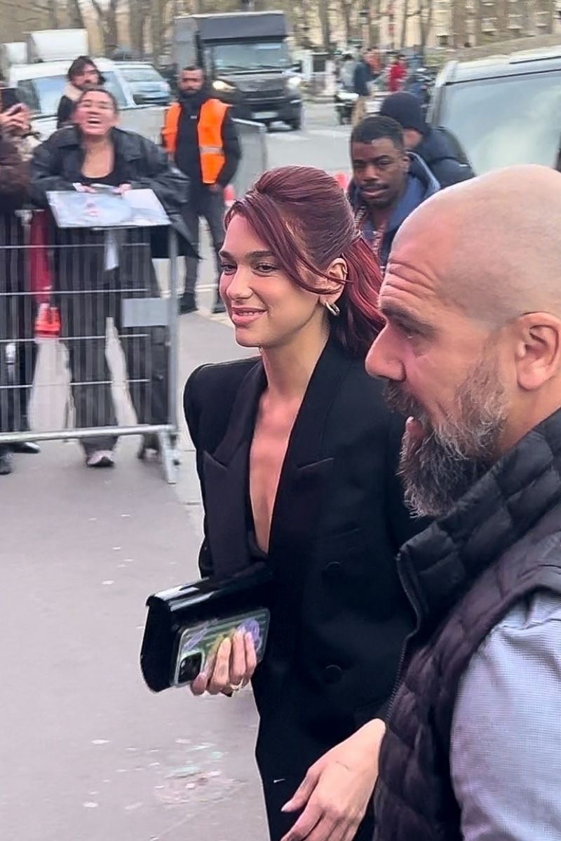 Dua Lipa Arrives at a Yves Saint Laurent Beauty Event in Paris, March 2024