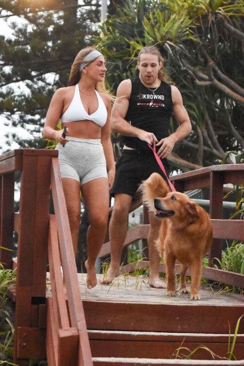 Eden Harper Out with Boyfriend and Their Dog on Gold Coast Beach, March 2024 3