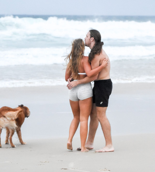 Eden Harper Out with Boyfriend and Their Dog on Gold Coast Beach, March 2024 5