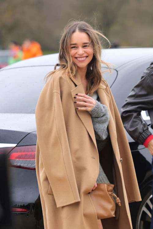 Emilia Clarke at Loewe Fall/Winter Show Paris Fashion Week, March 2024