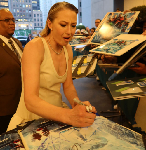 Emily Alyn Lind Carrie Coon Stop for Fans in New York, March 2024 1