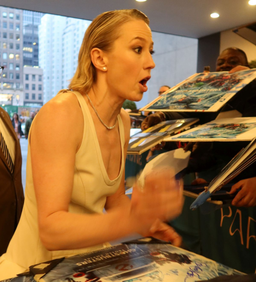 Emily Alyn Lind Carrie Coon Stop for Fans in New York, March 2024 5