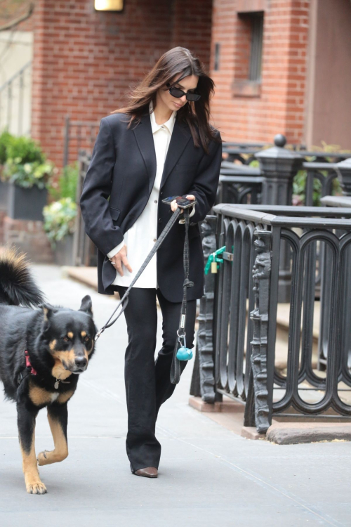 Emily Ratajkowski Out with Dog Colombo in New York, March 2024 5