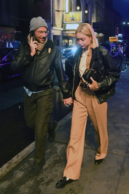 Gigi Hadid and Bradley Cooper Leave Sweeney Todd: The Demon Barber of Fleet Street on Broadway, March 2024